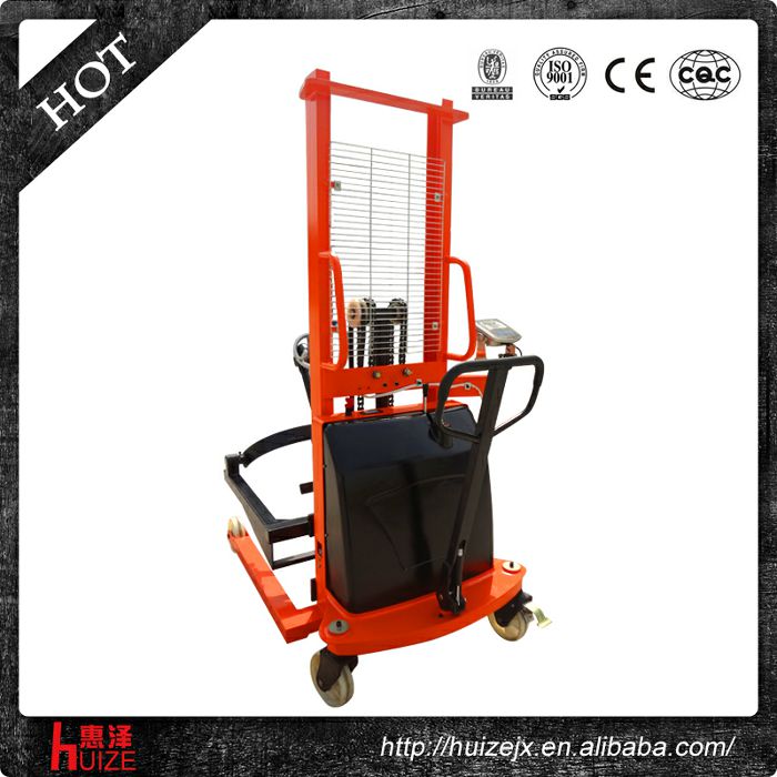 半電動稱重油桶車（夾鐵桶，手搖翻轉(zhuǎn)倒料）